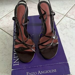 Enzo Angiolini Women's Dark Brown Strappy Heels